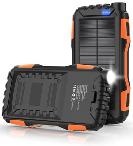 Solar Power Bank 42800mAh with 3 USB Ports - 10W Portable Solar Charger, Fast Charging External Battery Pack, Waterproof, Dustproof, Shockproof, Ideal for Smartphones Tablets Outdoor Camping and More