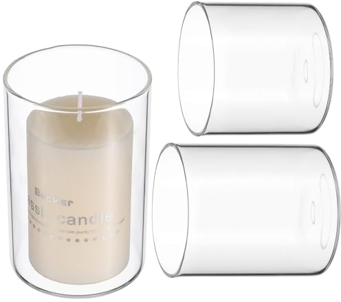 Happyyami 3 Piezas Copa de Vela de Vidrio Transparente de Soporte para Velas Aromáticas Decoración para Hogar de Limpiar y Elegante