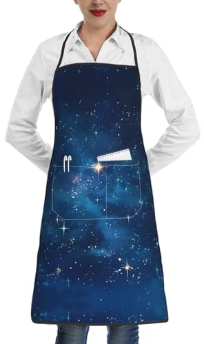 WXCJWD Starry Sky Delantal de trabajo impermeable para hombres y mujeres, para cocinar, asar, jardinería, carpintería, ajustable