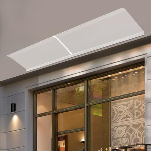 Marquesina para puerta de entrada de 44,5 x 200 cm, cubierta de pozo de luz, protección contra la lluvia, toldo para puerta de casa, toldo exterior transparente, para porches exteriores, patios