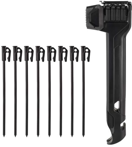 BOXOB 8uds Estacas Tienda con Martillo, Juego Martillo y Estacas Tienda