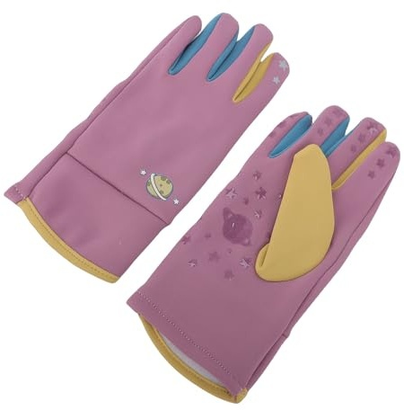 Hamwesh d'hiver pour Enfants, Coupe-Vent, Antidérapants, Paume en Silicone, Manchette Réglable, Chauds Doublés en Polaire pour Enfants avec Isolation épaisse pour Le Cyclisme, Le Ski, Les Combats de