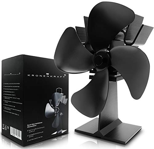 Stromloser Ventilator von KRONENKRAFT - Kamin Ventilator stromlos - Ventilator für Holzöfen - Ofen Ventilator für optimale Verteilung der Luft