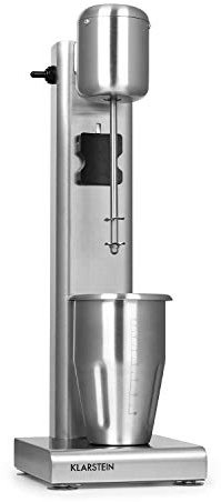 KLARSTEIN Kraftpaket Pro - Drink Mixer, 80 Watt, 1 L, 2 Livelli, 20000 giri/min, Bicchiere in Acciaio Inox, Milkshake & Frullati Proteici, Mixer per Bevande, Bar, Ristoranti, Professionale, Argento