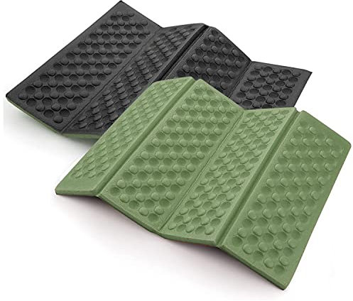 AceCamp Tragbare ultraleichte Mini-Klappmatte, wasserdicht, Schaumstoff-Sitzpolster für Outdoor-Aktivitäten, faltbar, leicht, Knie- und Sitzkissen, Militärgrün, 2 Stück