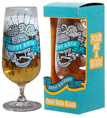 Boxer Gifts 60th Birthday Craft Beer Glass | Unique Glassware Gift for Him