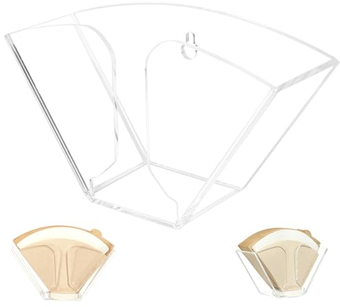Kamehame Coffee Filter Holder, Wall Mount Coffee Filter Dispenser Rack, Clear Acrylic Storage Container for Aeropress, Cone Filters