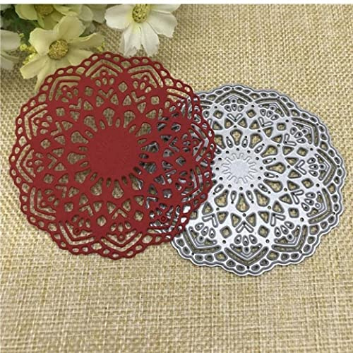 Runde Spitzen-Blumenbordüre, Stanzschablonen für Kartenherstellung, Stanzformen, Schablonen für DIY, Scrapbooking, Fotoalbum, dekorative Prägepapier