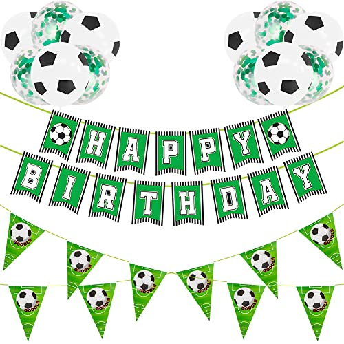 Football Birthday Decorations Boys Sports Happy Birthday Banner Bunting Kids Football Birthday Party Banner Balloons by Wonsta