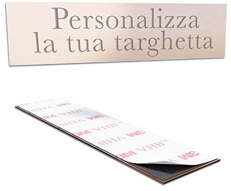 Gruppo Veneziano - Targhetta personalizzata - targhetta incisa personalizzata autoadesiva - targhetta 10 x 2,5 cm ideale per fuoriporta e cassetta delle lettere personalizzabile