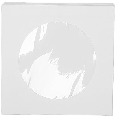 100-pack Tjockt Vitt Papper Cd-dvd-fodral med Fönsterutskärning och Flik, återanvändbara Dammtäta Skivfodral för 8 Cm Skivor