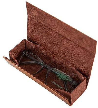 Solo Pelle Faltbares Brillenetui aus echtem Leder, tragbare Brillenbox zum falten, Brillen Etui mit Magnetverschluss Sonnenbrillenetui für Herren Damen Kinder