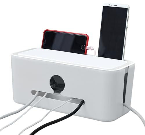 Aizuoni Cable Management Box | Tidy Storage Box for Cables | Large Capacity Power Outlet Holder, Desktop Wire, Wire Organizer Box for Kitchen
