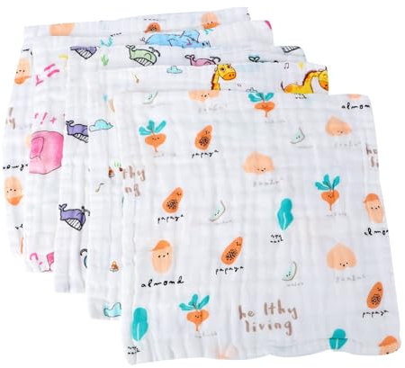 Toyvian 5St Feuchttücher aus Musselin-Baumwolle Handtücher für Kinder Baby-Pflegetuch Baby-Speicheltücher Speicheltücher aus Baumwolle Wasser aufnehmen Lätzchen Schal