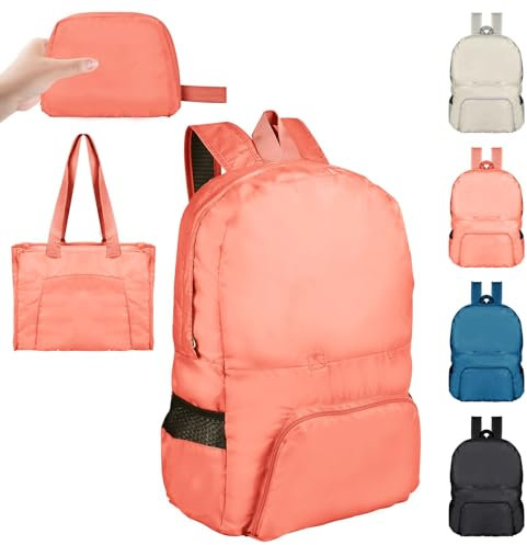 Ultraleichter, faltbarer Rucksack, 25 l, klein, wasserabweisend, langlebig, verstaubar, für Damen und Herren, Outdoor, Camping, Wandern, Reisen, Wandern, Radfahren, Einkaufen, rose, One size