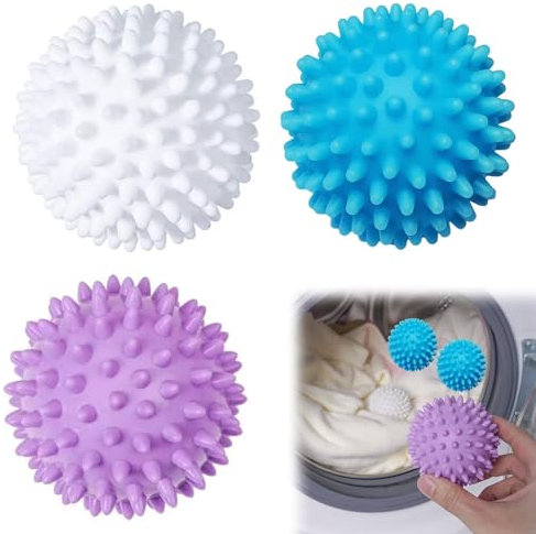 3 PCS Tumble Dryer Balls, Reusable, Energy Saving & Non-Melt, Dryer Balls Washing Ball, Laundry Balls for Washing Machine, for Speeding Drying and Reducing Creases(3 Colors)