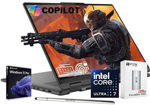 Lenovo Yoga 7i Ordinateur portable 2 en 1 AI 2024, 16 WUXGA Touch, Intel 12-Core Ultra 7 155U (Beat i7-1355U), 16 Go de RAM LPDDR5X, 1 To SSD, rétroéclairé, FP, Webcam IR FHD, copilote AI, Win11 Pro,