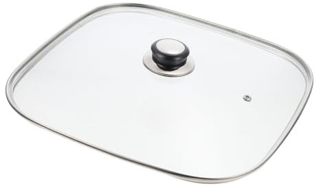 IMIKEYA Tapa De Sartén Cuadrada De Vidrio Mango Ergonómico Para Evitar Salpicaduras Cocinas Familiares y Comerciales