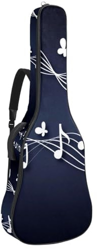 Eslifey Tasche für Akustikgitarre, niedliches Cartoon-Fuchskopf-Muster, verstellbarer Schultergurt, Gitarrenkoffer, Gigbag 101,6 cm, 104,7 cm, 106,, Mehrfarbig 4, 42.9x16.9x4.7 in, Taschen-Organizer