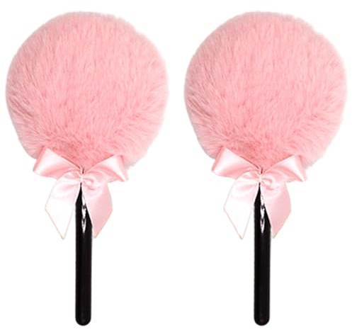Powder Puff for Body Powder, 2pcs 7cm Lollipop Shaped Body Powders Puff with Handle, Soft Dust Powders Applicator for Women Girls