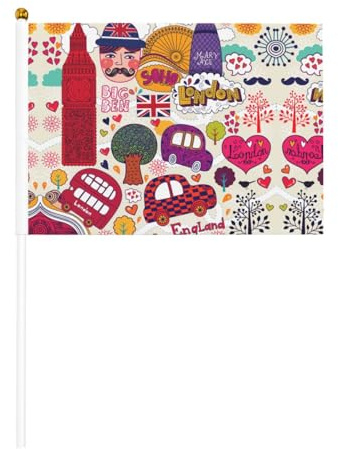 Giornale scolastico in inglese piccola mini bandiera portatile per giochi sportivi e festival decorazione bandiera parata 14 x 20,8 cm