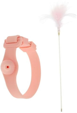 HANABASS Jouet Interactif pour Chat avec Collier Et Bâtonnet Forme De Plume Amusement Et Exercice pour Chat