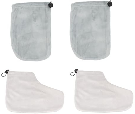Gogogmee Set 2 Paia Guanti e Copri Piedi Mantengono la Cera Calda per Terapia Paraffina in Cotone e Pile e Massimizzano L’assorbimento di Umidità Colore Casuale per Uso Spa e Casa