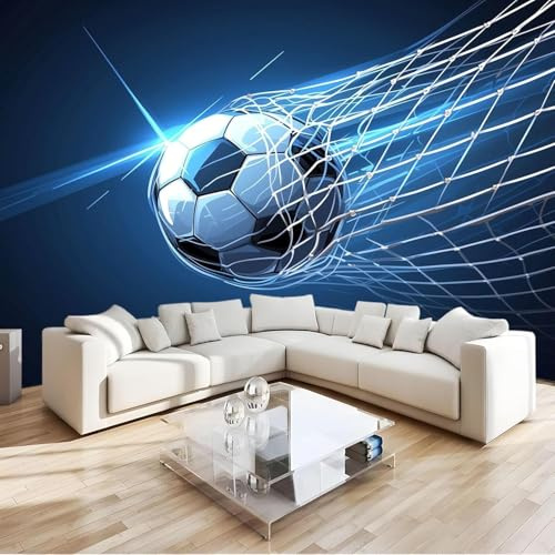 Fotomurales Decorativos Balón de Fútbol Papel Pintado 400x280 cm 3D Mural Fútbol Murales Póster Pared No Tejido Dormitorio Salón Paredes Decoración Fotomural Panorámico q.6655