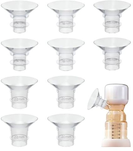 10Pcs Breast Pump Flange Insert,14/16/18/20/22mm Flange Inserts X 2 Compatible with Momcozy M9,M6,M5,S12 Pro,S9 Pro,Medela,Spectra,Bellababy,Lansinoh,Elvie,Nuliie,KISSBOBO,ANWIKE,24mm Flange