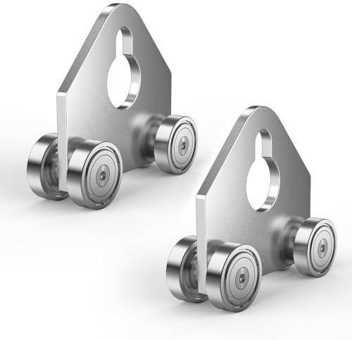 Gdfnmogo Carrello a rulli resistente per 1 5/8 canali con puleggia triangolare supporta fino a 350 kg di funzionamento silenzioso e design reversibile