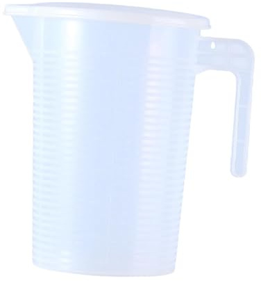 JISADER Taza Medidora con Tapa, Jarra Medidora Resistente al Calor, Multifuncional, 2 Marcas con Asa, para Medir Ingredientes, Agua, Zumo, Aceite, y Leche, 3500ml