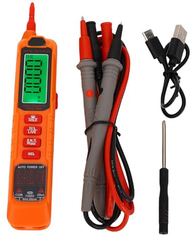 Digital Pen Type Multimeter - 6000 Counts Non Touch Intelligent Tester for AC DC Voltage Resistor Continuity Diode and Capacitor with NCV and LCD Display