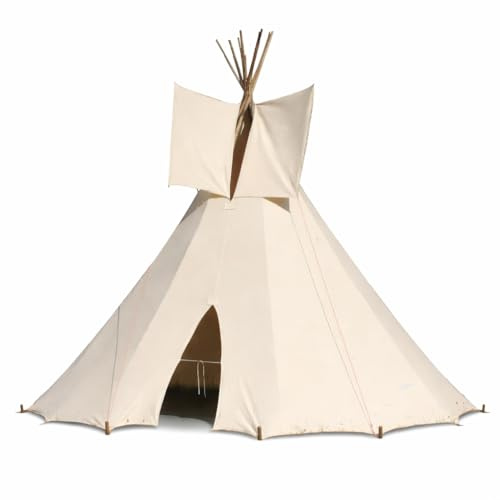 großes Kinder Tipi Kinderzelt Indianer Spielzelt Spielhaus Zelt Tipi Zelt, Naturfarben, Outdoor und Garten Gartenhaus Cowboy Pferd Hobby Spiel und Spaß