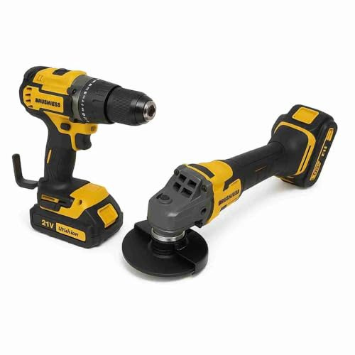 Kit Profesional Almalux® 21V | Taladro Percutor 13mm y Amoladora Angular 115mm | Motor Brushless