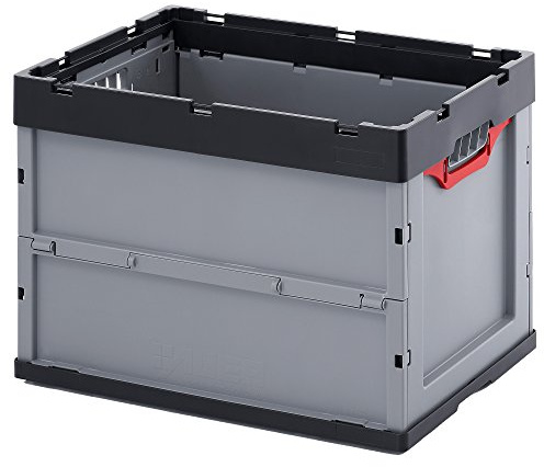 5 set professionell fällbox utan lock Auer FB 64/42, 60 x 40 x 42 cm, 87 liter, hopfällbar låda behållare stapelbehållare förvaringslåda