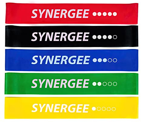Synergee Mini Band Resistance Band Loop Exercise Bands Set of 5