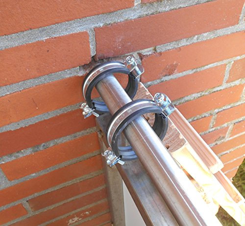 Jennys Tiershop 3 Meter! Katzenleiter/Katzentreppe mit 2 Verbindungsstücken für Balkon, Mit Gummischellen. extra 21 cm Breit! Douglasie (7e)