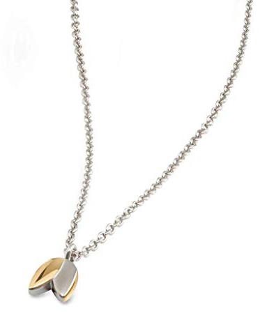 Boccia Damen Halskette in der Farbe Silber matt mit goldplattierten Akzenten, antiallergen, 45cm, 08025-02