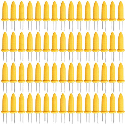 KARAA 60 Stück Maiskolbenspieße klein Maiskolbenhalter Edelstahl Gabeln Mais Spieße für Grillfeste Barbecue Party Obst