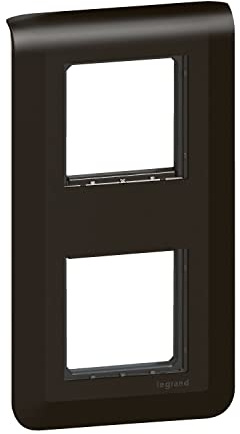 Legrand - Plaque Mosaic avec support pour 2 x 2 modules montage vertical - noir mat
