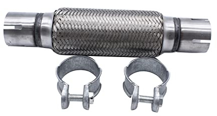 1 set SHLPDFM Flexible Exhaust Pipe 50.7 x 200/318mm Clamp-on Flexi Tube Joint Stainless Steel Flexible Tube Repair