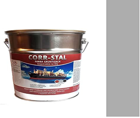 CORR-STAL Metallschutzlack, Rostschutzfarbe, Metallfarbe außen, Grundierung gegen Rost, Farbe für Metall, Rostschutzgrundierung Korrosionsschutz, Metallack, Aluminium-Zink. (0,5 Liter, Grau)