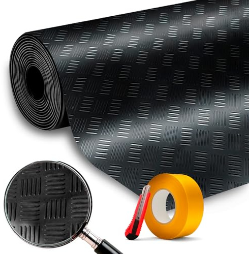 Werkstattboden | antirutschmatte 1 m breit x 1 m lang | bodenmatte | schutzmatte boden | bodenbelag garage | waschmaschinen matte | bodenschutzmatte pool | anti rutsch | noppenmatte | schwarzer Boden.