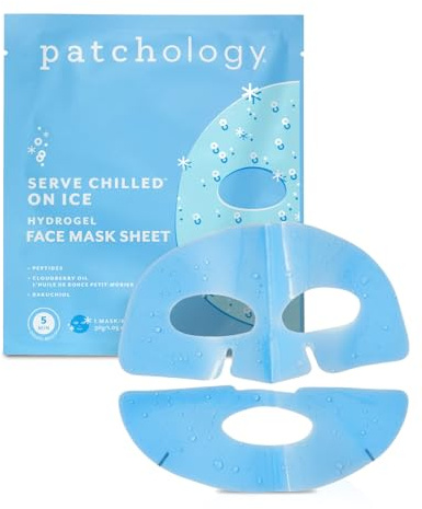Patchology Iced Hydrogel Cooling Facial Sheet Mask | Face Mask Skincare 1pk