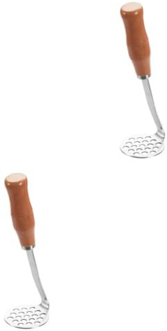 MAGICLULU 2St Schlammpresse Werkzeug Kartoffelstampfer mit Holzgriff Küchengeräte Lebensmittel Schleifer kleine Kartoffel Knoblauchschäler/Knoblauchstampfer Baby hölzern