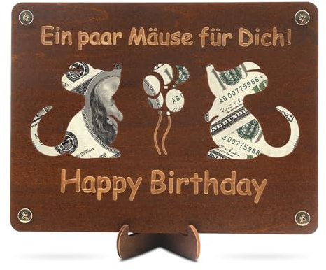 NeutypeChic Geldgeschenke Geburtstag, Geldgeschenk Jugendweihe aus Holz inkl, Personalisierte Geburtstag Geschenk, Geldgeschenke Verpackung für Männer Frauen Brautpaar