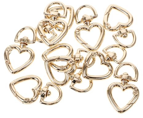 SEWACC 10stücke Herzförmige Karabiner D-ringe Aus Metall Schnappverschluss Für Schmuck Und Taschen Kleine Goldene Schlüsselanhänger Und Bastelzubehör