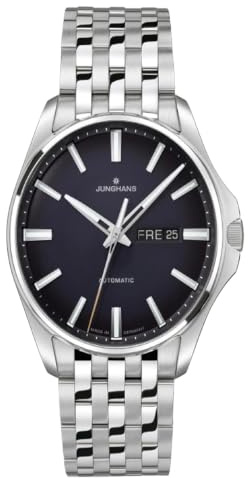 JUNGHANS Herrenuhr Automatik Meister S Stahl/Dunkelblau 27/4411.44
