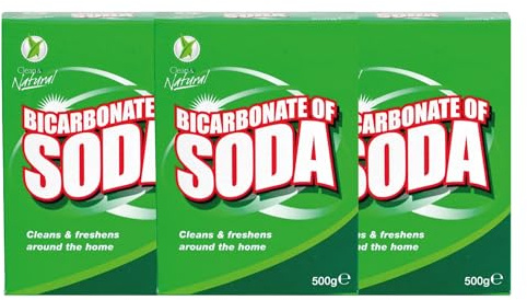 Bicarbonate of Soda 500g (Pack of 3) | Eco-Friendly Multi-Purpose Cleaner, Odor Neutralizer & Baking Essential | Natural Solution for Household Cleaning, Laundry, and Deodorizing