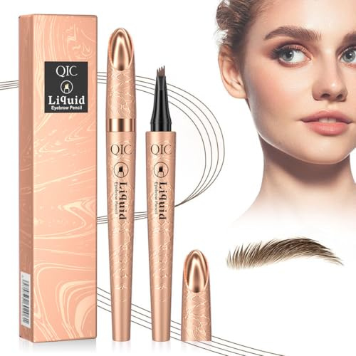 Magischer Augenbrauenstift - 2025 Neuer Wasserfester 3D-Microblading-Augenbrauenstift-Konturstift | Präziser Brauenstift mit 4 Spitzen | Langlebiger Natürlicher(11# Hellkaffee)